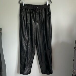 Calia journey collection high rise straight black faux leather pants size M